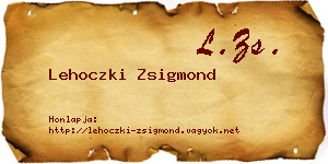 Lehoczki Zsigmond névjegykártya